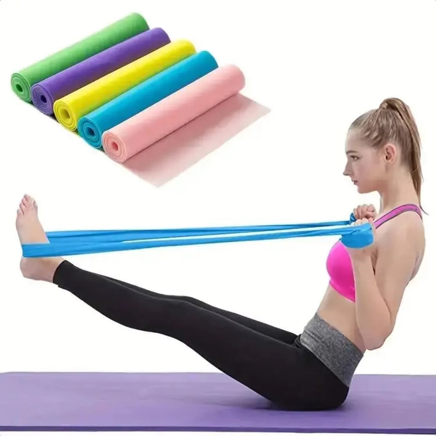 ["Ideal Fitness Resistance Band for Gym Training - TPE Yoga Elastic Band for Men and Women - 1Pc Tension Sheet"]