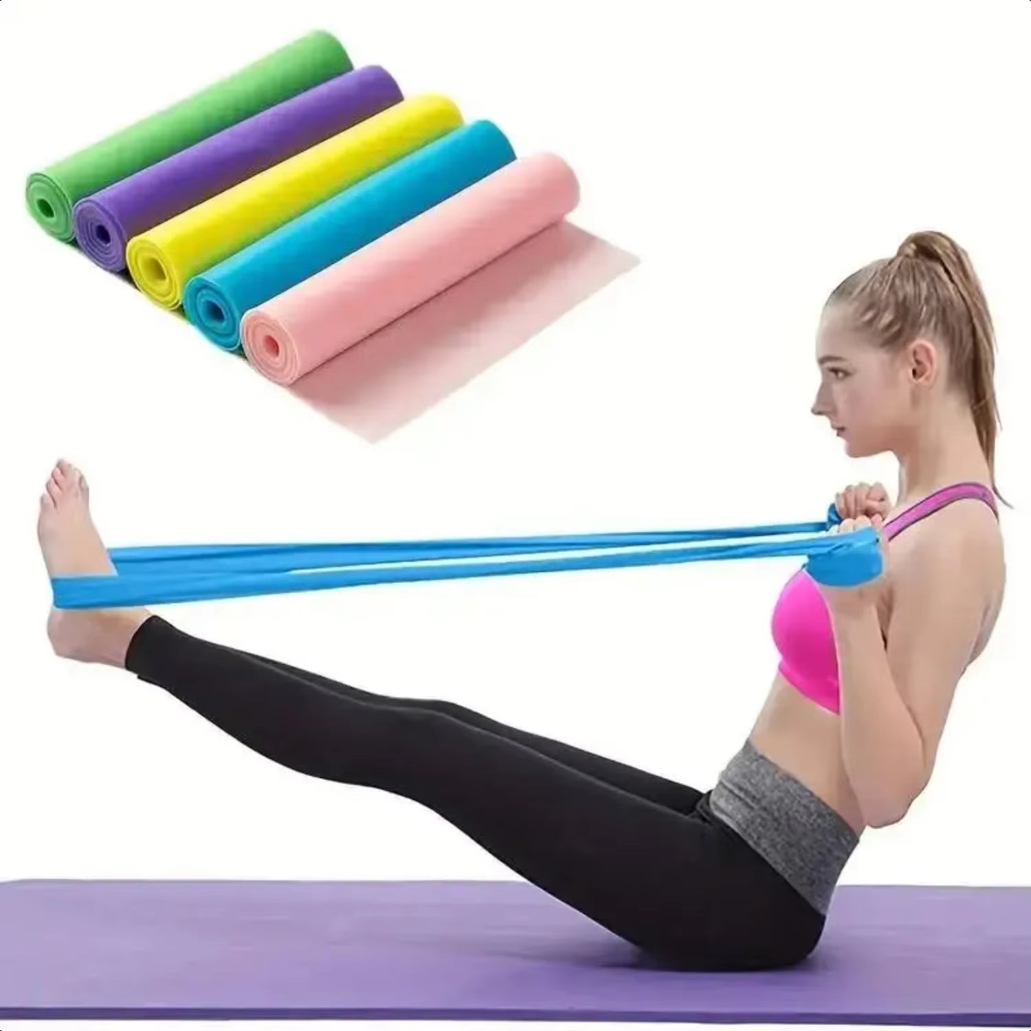 ["Ideal Fitness Resistance Band for Gym Training - TPE Yoga Elastic Band for Men and Women - 1Pc Tension Sheet"]